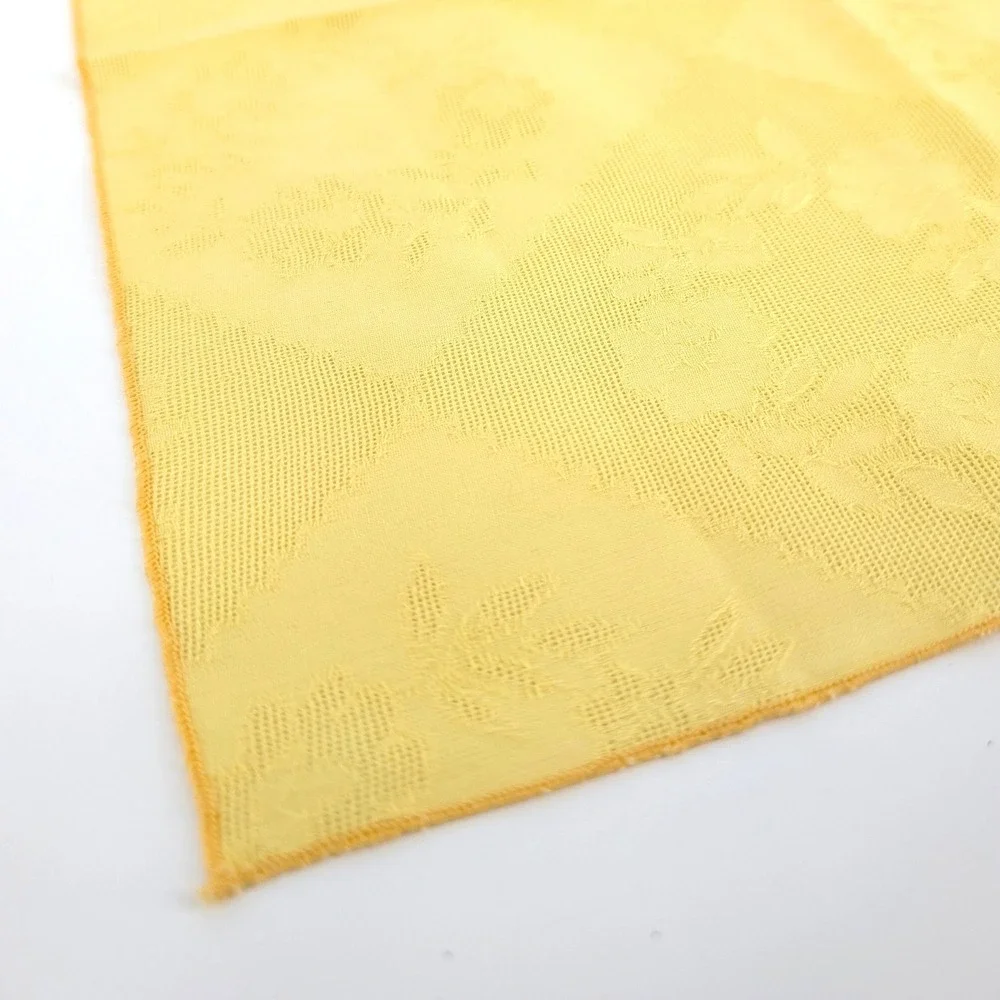 Vintage Yellow Floral Damask Napkins Set of 6 Woven Rose Wreath 16x16